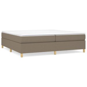 Łóżko Tapicerowane Taupe Tkanina Rama Łóżka Ze Stelażem 200×200 cm 821938