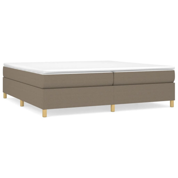 Łóżko Tapicerowane Taupe Tkanina Rama Łóżka Ze Stelażem 200x200 cm 821938