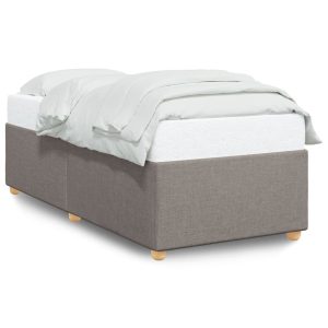 Łóżko Tapicerowane Taupe Tkanina Rama Łóżka Ze Stelażem 80×200 cm 822080