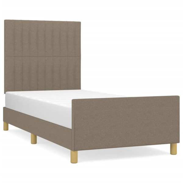 Łóżko Tapicerowane Taupe Tkanina Rama Łóżka Ze Stelażem 80x200 cm 822087