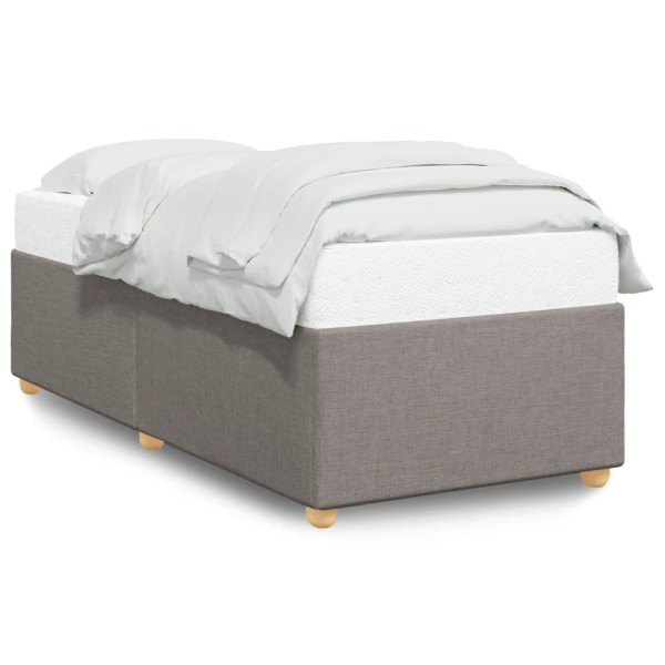 Łóżko Tapicerowane Taupe Tkanina Rama Łóżka Ze Stelażem 90x190 cm 821856