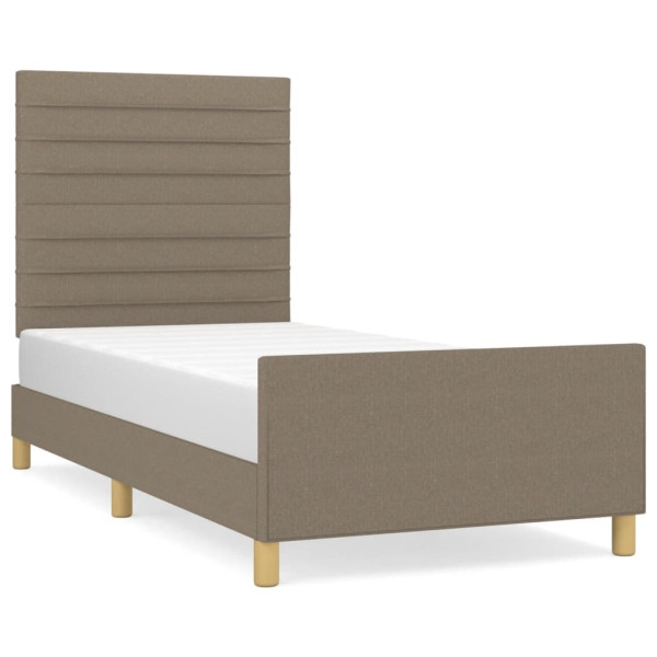 Łóżko Tapicerowane Taupe Tkanina Rama Łóżka Ze Stelażem 90x200 cm 822000