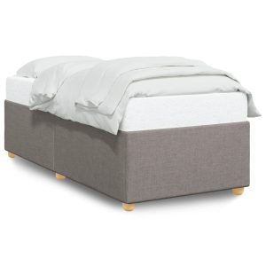 Łóżko Tapicerowane Taupe Tkanina Rama Łóżka Ze Stelażem 90×200 cm 822044