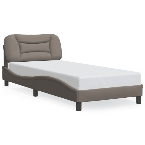 Łóżko Tapicerowane Taupe Tkanina Rama Łóżka Ze Stelażem 90x200 cm 821775