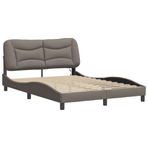 Łóżko Tapicerowane Taupe Tkanina Rama Łóżka Ze Stelażem LED 120×200 cm 822196 Łóżko Tapicerowane Taupe Tkanina Rama Łóżka Ze Stelażem LED 120×200 cm 822196