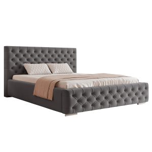 Łóżko tapicerowane VERO 200 x 200 cm grafitowy 826753