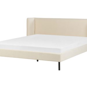 Łóżko tapicerowane welur 160×200 cm jasnobeżowe 138084 Łóżko tapicerowane welur 160×200 cm jasnobeżowe 138084