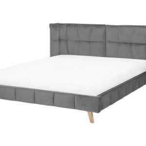 Łóżko tapicerowane welur 160×200 szare 64883 Łóżko tapicerowane welur 160×200 szare 64883