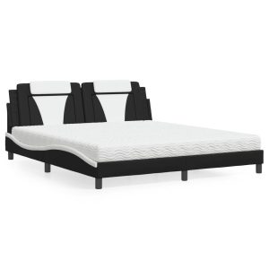 Łóżko tapicerowane z materacem czarne sztuczna skóra sypialnia 180×200 cm 705723 Łóżko tapicerowane z materacem czarne sztuczna skóra sypialnia 180×200 cm 705723