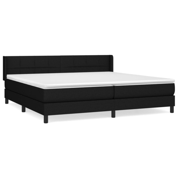 Łóżko Tapicerowane z Materacem Kontynentalne Czarna Tkanina 200x200 cm 817156