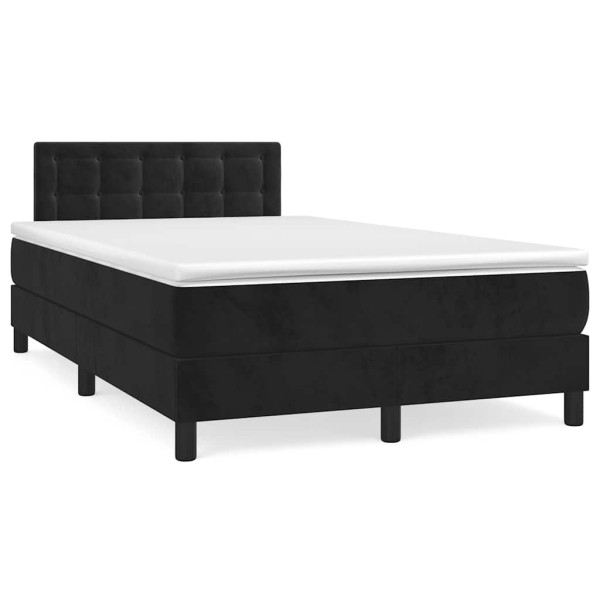 Łóżko Tapicerowane z Materacem Kontynentalne Czarne LED 120x190 cm 814326