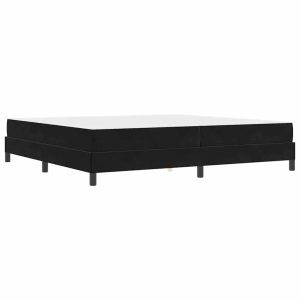 Łóżko Tapicerowane z Materacem Kontynentalne Czarny Aksamit 200 x 200 cm 816798 Łóżko Tapicerowane z Materacem Kontynentalne Czarny Aksamit 200 x 200 cm 816798