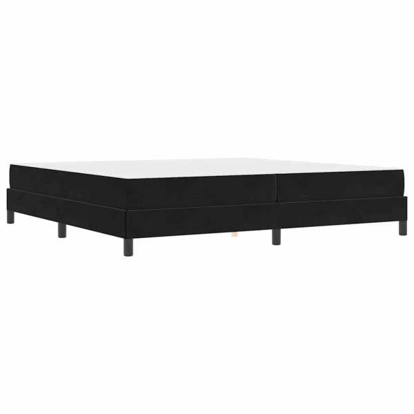 Łóżko Tapicerowane z Materacem Kontynentalne Czarny Aksamit 200 x 200 cm 816798