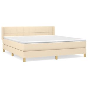 Łóżko Tapicerowane z Materacem Kontynentalne Kremowe Do Sypialni 160×200 cm 811557 Łóżko Tapicerowane z Materacem Kontynentalne Kremowe Do Sypialni 160×200 cm 811557