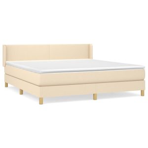 Łóżko Tapicerowane z Materacem Kontynentalne Kremowe Do Sypialni 180×200 cm 810632 Łóżko Tapicerowane z Materacem Kontynentalne Kremowe Do Sypialni 180×200 cm 810632