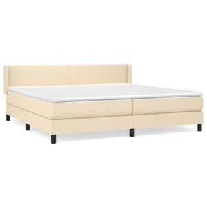 Łóżko Tapicerowane z Materacem Kontynentalne Kremowe Do Sypialni 200×200 cm 809864 Łóżko Tapicerowane z Materacem Kontynentalne Kremowe Do Sypialni 200×200 cm 809864