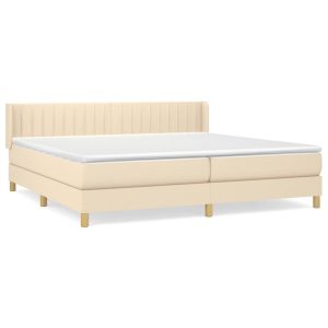 Łóżko Tapicerowane z Materacem Kontynentalne Kremowe Do Sypialni 200×200 cm 811245 Łóżko Tapicerowane z Materacem Kontynentalne Kremowe Do Sypialni 200×200 cm 811245