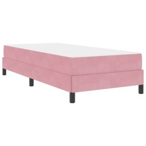 Łóżko Tapicerowane z Materacem Kontynentalne Różowy Aksamit 90 x 200 cm 816774