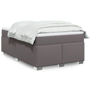 Łóżko Tapicerowane z Materacem Kontynentalne Szara Ekoskóra 120×190 cm 811249 Łóżko Tapicerowane z Materacem Kontynentalne Szara Ekoskóra 120×190 cm 811249