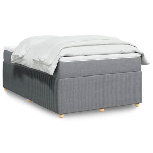 Łóżko Tapicerowane z Materacem Kontynentalne Szara Tkanina 120×190 cm 809946 Łóżko Tapicerowane z Materacem Kontynentalne Szara Tkanina 120×190 cm 809946