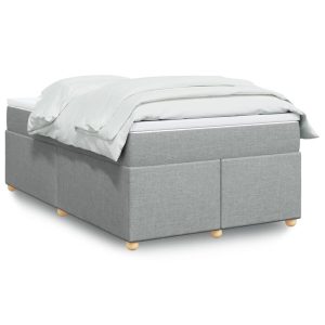 Łóżko Tapicerowane z Materacem Kontynentalne Szara Tkanina 120×190 cm 810005 Łóżko Tapicerowane z Materacem Kontynentalne Szara Tkanina 120×190 cm 810005