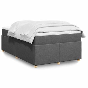 Łóżko Tapicerowane z Materacem Kontynentalne Szara Tkanina 120x190cm 810199 Łóżko Tapicerowane z Materacem Kontynentalne Szara Tkanina 120x190cm 810199