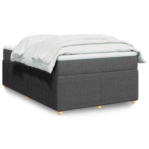 Łóżko Tapicerowane z Materacem Kontynentalne Szara Tkanina 120x190cm 810266 Łóżko Tapicerowane z Materacem Kontynentalne Szara Tkanina 120x190cm 810266
