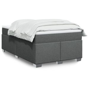 Łóżko Tapicerowane z Materacem Kontynentalne Szara Tkanina 120x190cm 810484 Łóżko Tapicerowane z Materacem Kontynentalne Szara Tkanina 120x190cm 810484