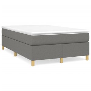 Łóżko Tapicerowane z Materacem Kontynentalne Szara Tkanina 120×200 cm 810183 Łóżko Tapicerowane z Materacem Kontynentalne Szara Tkanina 120×200 cm 810183