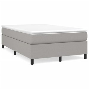 Łóżko Tapicerowane z Materacem Kontynentalne Szara Tkanina 120×200 cm 810360 Łóżko Tapicerowane z Materacem Kontynentalne Szara Tkanina 120×200 cm 810360