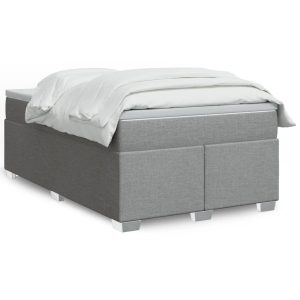 Łóżko Tapicerowane z Materacem Kontynentalne Szara Tkanina 120×200 cm 810480 Łóżko Tapicerowane z Materacem Kontynentalne Szara Tkanina 120×200 cm 810480