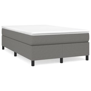 Łóżko Tapicerowane z Materacem Kontynentalne Szara Tkanina 120×200 cm 810499 Łóżko Tapicerowane z Materacem Kontynentalne Szara Tkanina 120×200 cm 810499