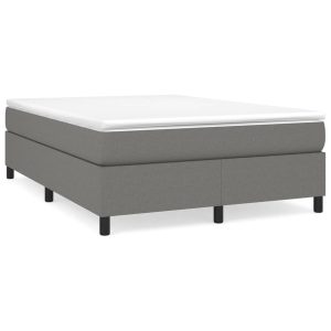 Łóżko Tapicerowane z Materacem Kontynentalne Szara Tkanina 140×190 cm 809753 Łóżko Tapicerowane z Materacem Kontynentalne Szara Tkanina 140×190 cm 809753
