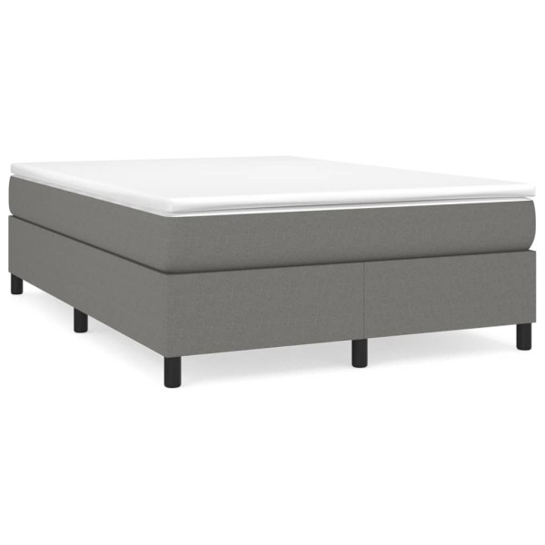 Łóżko Tapicerowane z Materacem Kontynentalne Szara Tkanina 140x190 cm 809753