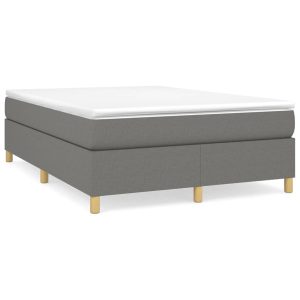 Łóżko Tapicerowane z Materacem Kontynentalne Szara Tkanina 140×190 cm 809950 Łóżko Tapicerowane z Materacem Kontynentalne Szara Tkanina 140×190 cm 809950