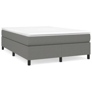 Łóżko Tapicerowane z Materacem Kontynentalne Szara Tkanina 140×200 cm 809948 Łóżko Tapicerowane z Materacem Kontynentalne Szara Tkanina 140×200 cm 809948
