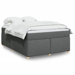 Łóżko Tapicerowane z Materacem Kontynentalne Szara Tkanina 160×200 cm 810197 Łóżko Tapicerowane z Materacem Kontynentalne Szara Tkanina 160×200 cm 810197