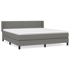 Łóżko Tapicerowane z Materacem Kontynentalne Szara Tkanina 180×200 cm 809867 Łóżko Tapicerowane z Materacem Kontynentalne Szara Tkanina 180×200 cm 809867
