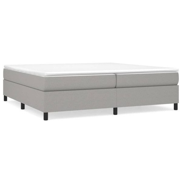Łóżko Tapicerowane z Materacem Kontynentalne Szara Tkanina 200x200 cm 809736