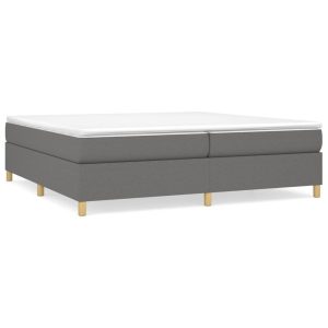 Łóżko Tapicerowane z Materacem Kontynentalne Szara Tkanina 200×200 cm 810664 Łóżko Tapicerowane z Materacem Kontynentalne Szara Tkanina 200×200 cm 810664