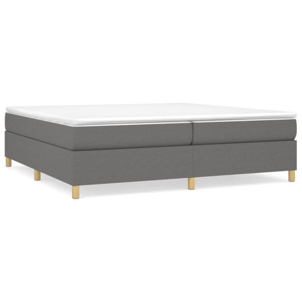 Łóżko Tapicerowane z Materacem Kontynentalne Szara Tkanina 200x200 cm 810664