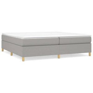 Łóżko Tapicerowane z Materacem Kontynentalne Szara Tkanina 200×200 cm 809740 Łóżko Tapicerowane z Materacem Kontynentalne Szara Tkanina 200×200 cm 809740