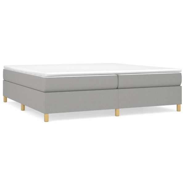 Łóżko Tapicerowane z Materacem Kontynentalne Szara Tkanina 200x200 cm 809740