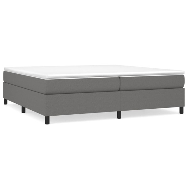 Łóżko Tapicerowane z Materacem Kontynentalne Szara Tkanina 200x200 cm 809940