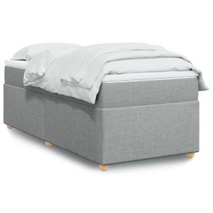 Łóżko Tapicerowane z Materacem Kontynentalne Szara Tkanina 80×200 cm 810210 Łóżko Tapicerowane z Materacem Kontynentalne Szara Tkanina 80×200 cm 810210