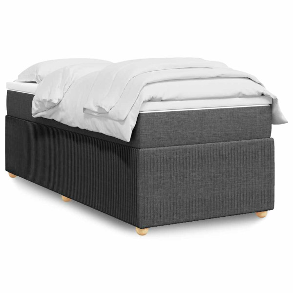 Łóżko Tapicerowane z Materacem Kontynentalne Szara Tkanina 80x200 cm 810398