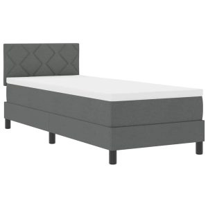 Łóżko Tapicerowane z Materacem Kontynentalne Szary Do Sypialni 80 x 200 cm 814541