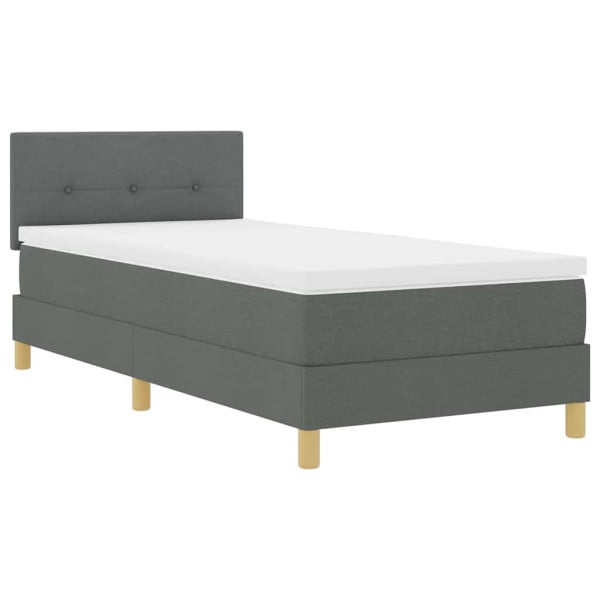 Łóżko Tapicerowane z Materacem Kontynentalne Szary Do Sypialni 80 x 200 cm 814511