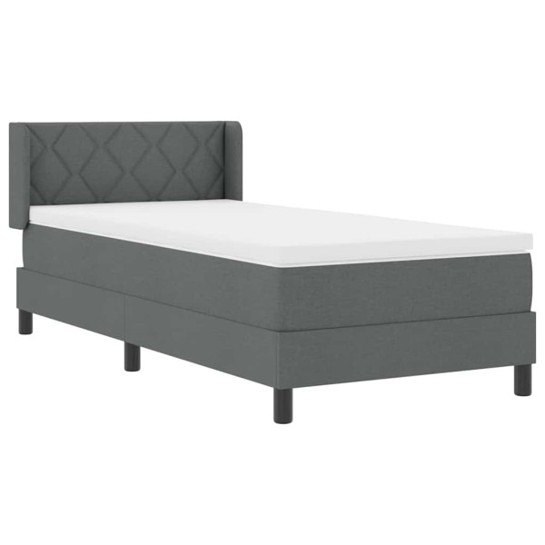 Łóżko Tapicerowane z Materacem Kontynentalne Szary Do Sypialni 90 x 190 cm 817185