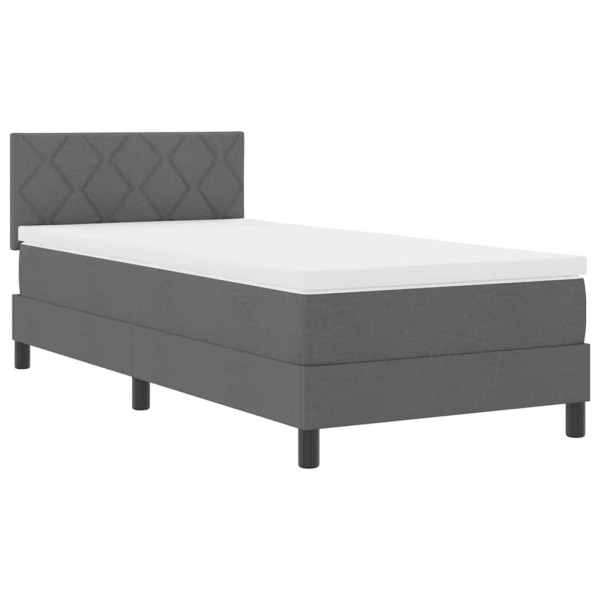 Łóżko Tapicerowane z Materacem Kontynentalne Szary Do Sypialni 90 x 200 cm 814618